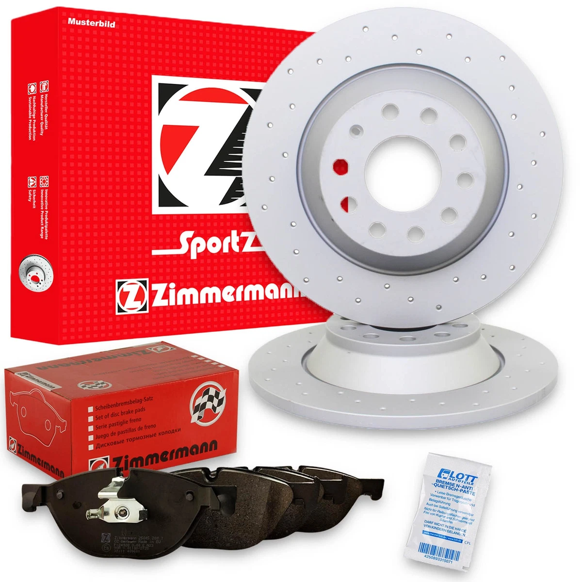 Гальмівні диски та колодки Zimmermann для SKODA SUPERB II 2.